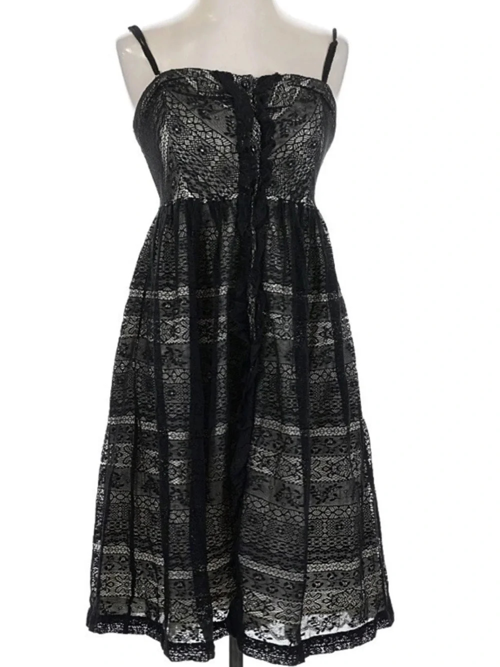Moulinette Soeurs Anthropologie Black Lace Dress 4 Small Whimsigoth Sleeveless